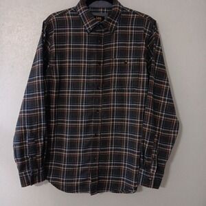 Lee Men's Regular Fit Flannel Shirt Sz M Gray Plaid  Cotton Blend